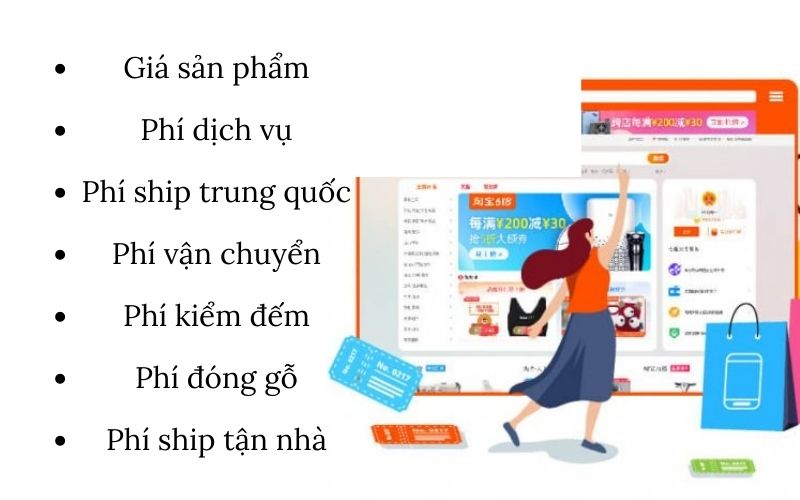 phí dịch vụ mua hàng Taobao