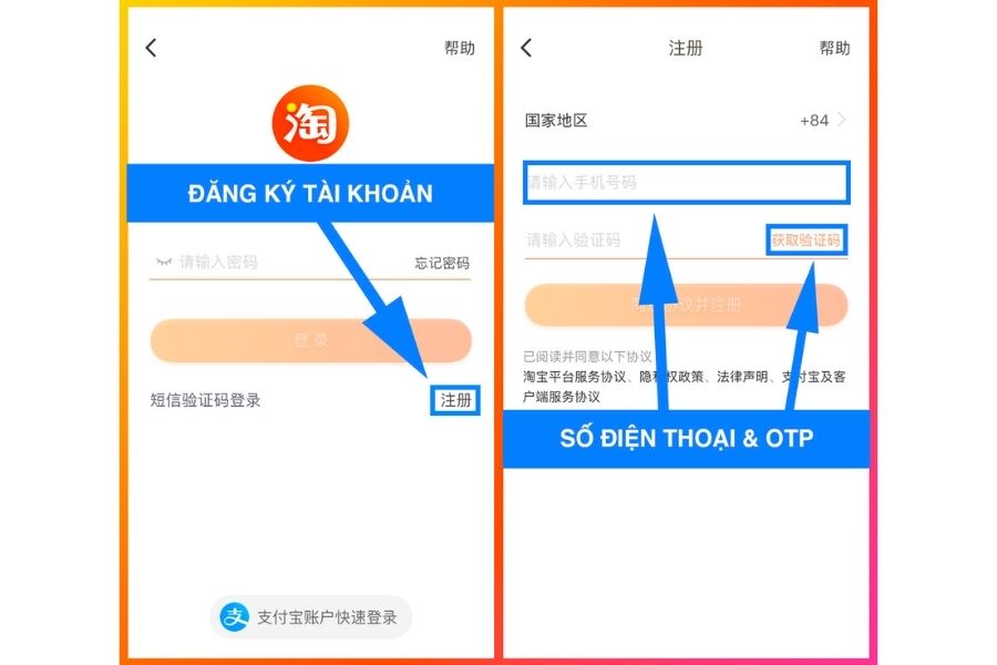 Không đăng ký được tài khoản Taobao