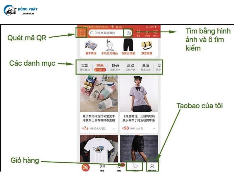 Tìm kiếm sản phẩm trên Taobao bằng điện thoại