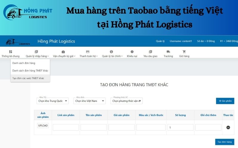 Đăng ký tài khoản mua hàng trên Taobao bằng tiếng Việt tại Hồng Phát Logistics