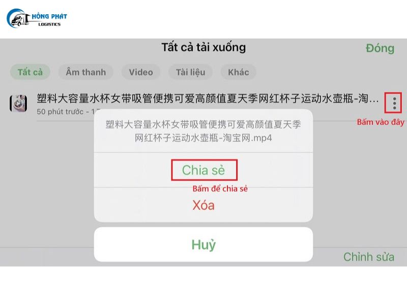 cách lưu video taobao trên điện thoại