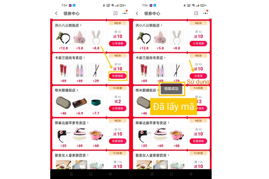 mã giảm giá Taobao