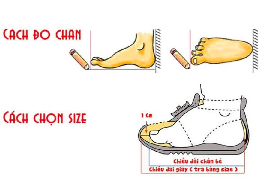 Bảng size giày trẻ em Quảng Châu